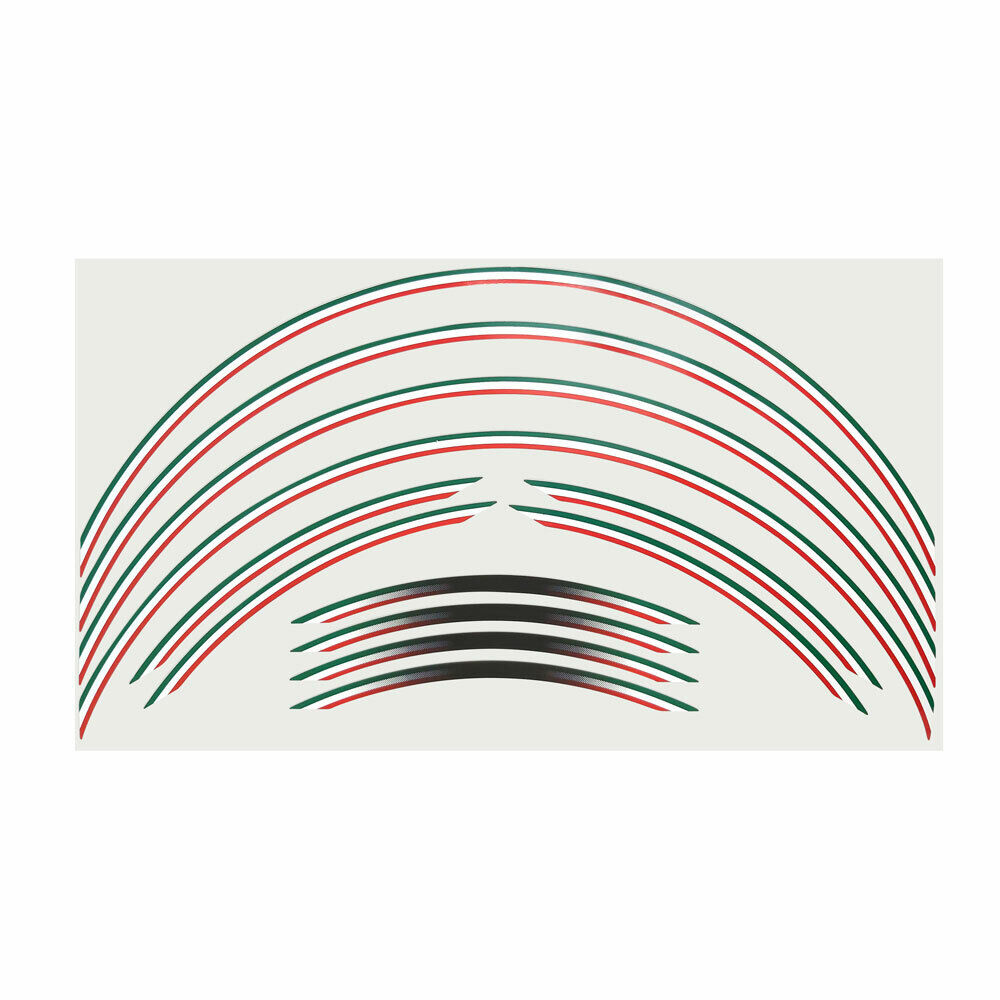 Strisce Adesive per Cerchi Moto, Wheel Rim, Kit Componibile, Tricolore Italia