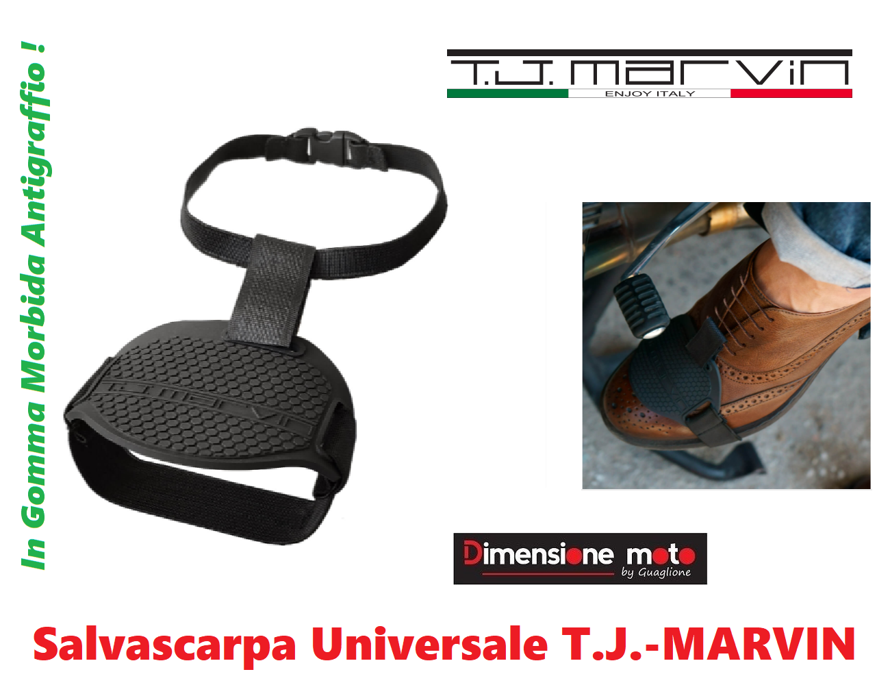 A09 - Salvascarpe Rubber Nero TJ-MARVIN Universale con Elastici - Pedale Cambio