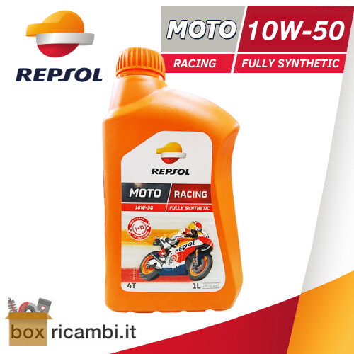 OLIO MOTORE REPSOL MOTO SINTETICO 4T 10W50 RACING 100% SINTETICO - 1 LITRO LT