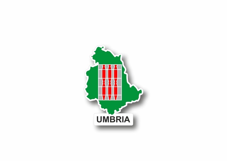 Sticker adesivi adesivo bandiera italia regione umbria