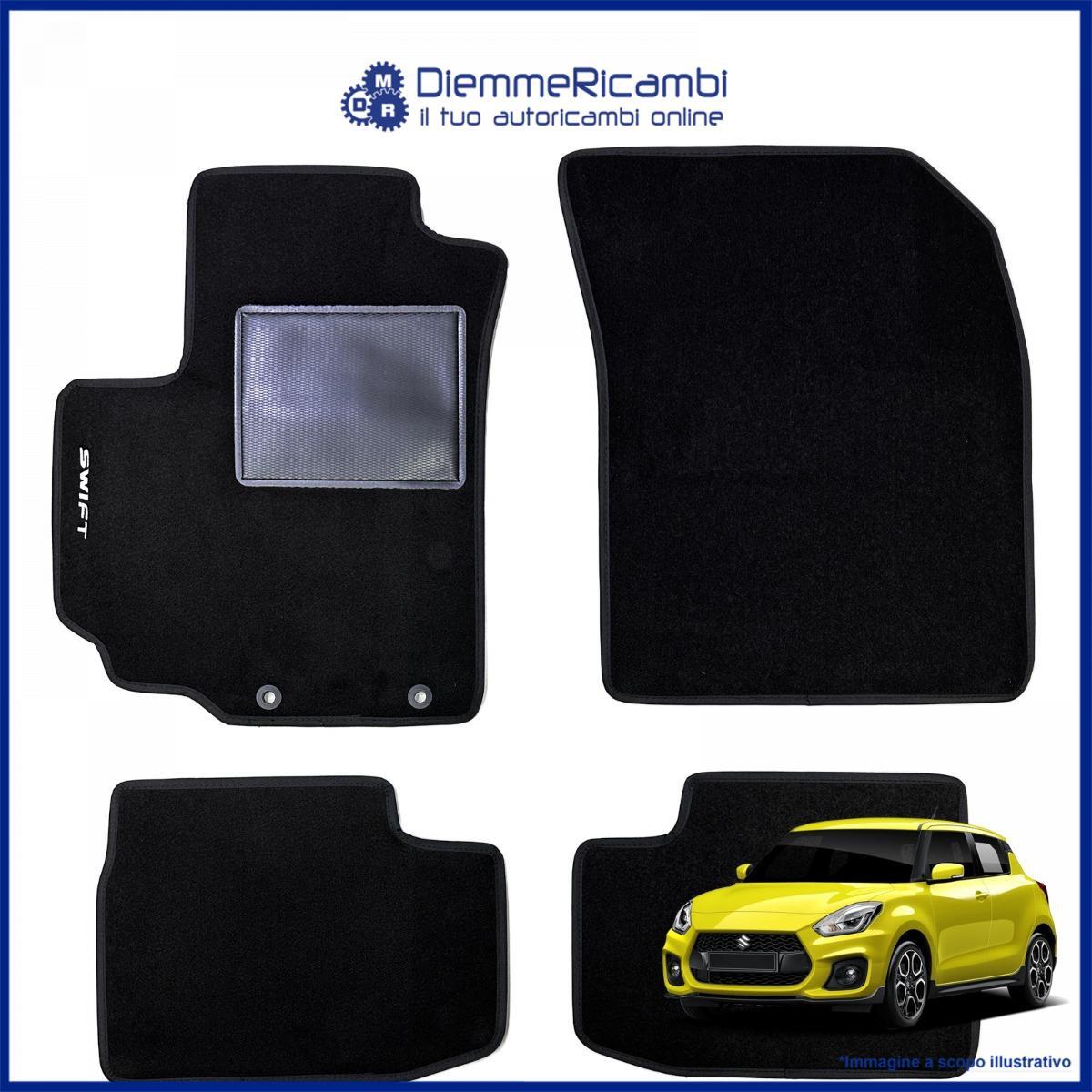 SERIE 4 TAPPETI - TAPPETINI IN MOQUETTE NERI PER SUZUKI SWIFT DAL 2017 IN POI