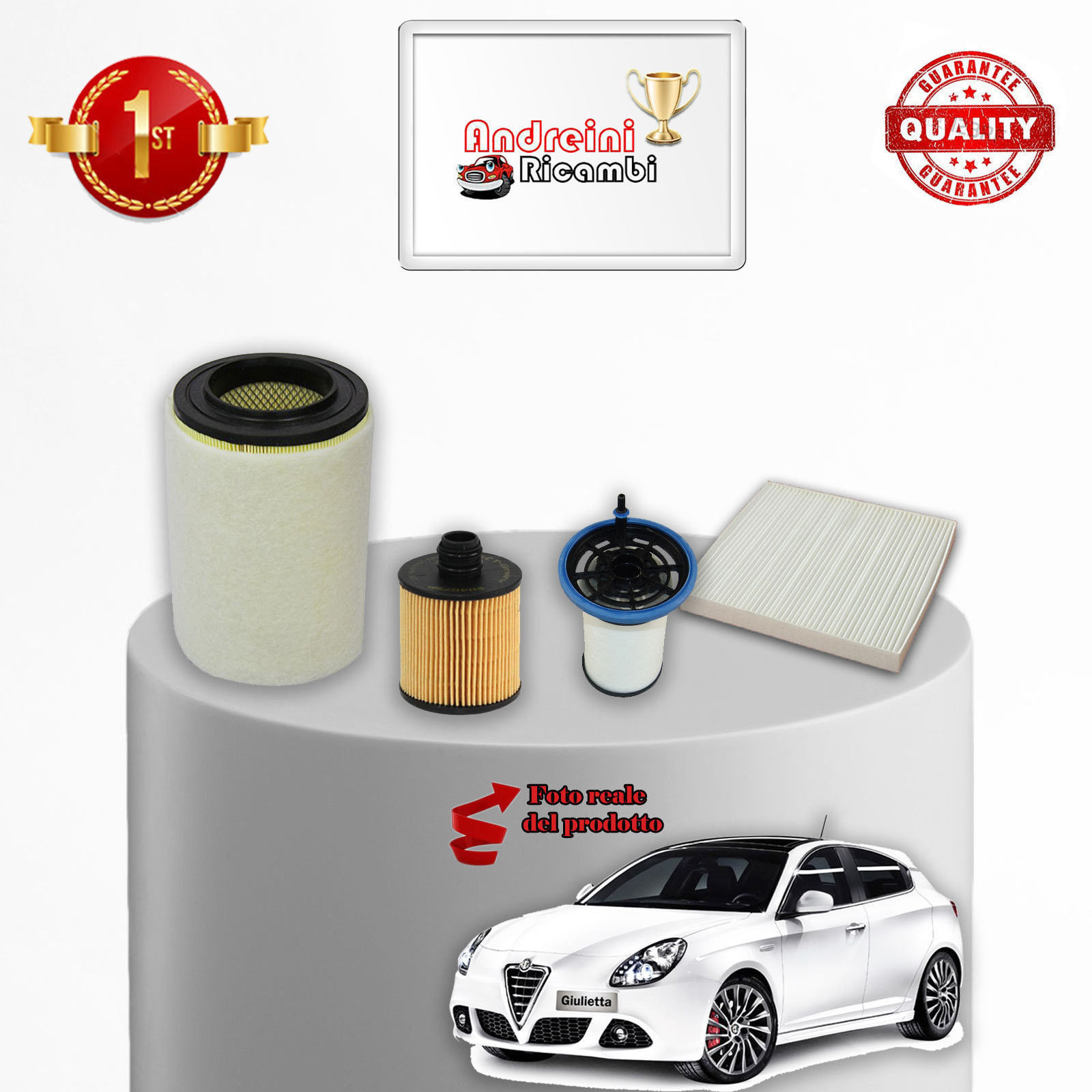 KIT TAGLIANDO FILTRI ALFA ROMEO GIULIETTA 1.6 JTDM 88KW 120KW DAL 2015 ->