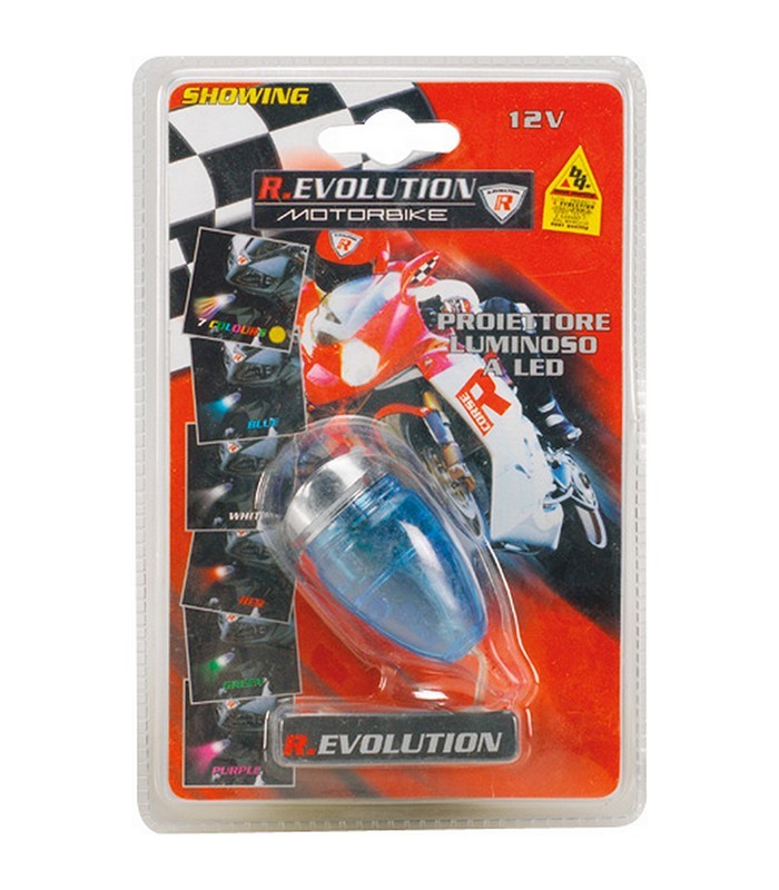 Proiettore Luminoso Led 7 Colori STRANGE per Moto Scooter 12V Alta Luminosità