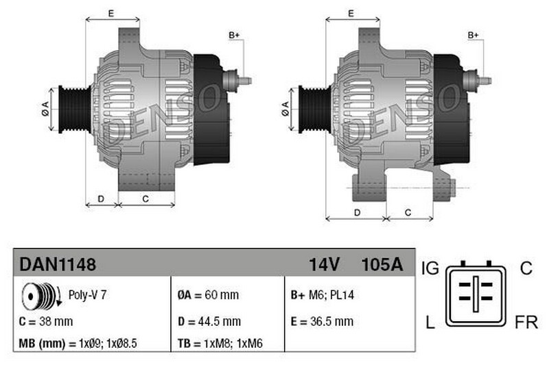 Alternatore PER Honda Accord VIII sw 2.0i 115 KW 156 CV