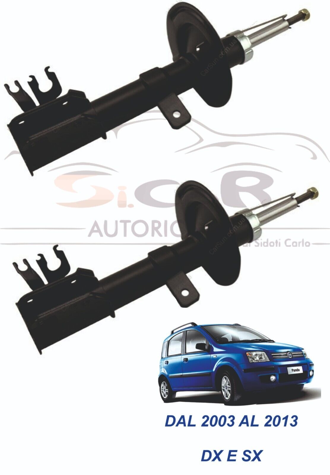 AMMORTIZZATORI ANTERIORI ADATTI PER FIAT PANDA DAL 2003 IN POI ANCHE METANO 60CV