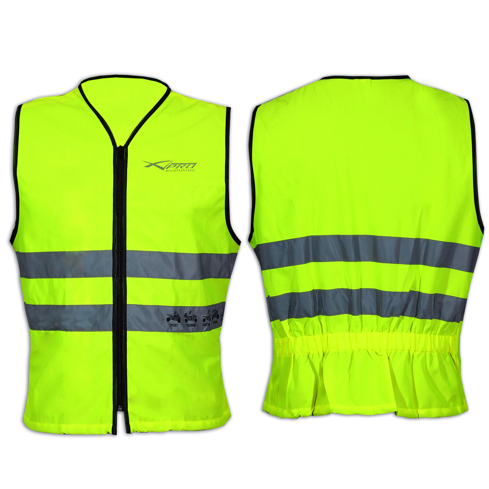 Bright Vest Hi Vis Motorcycle Mortorbike Scooter Quad Gilet High Visibility  XL