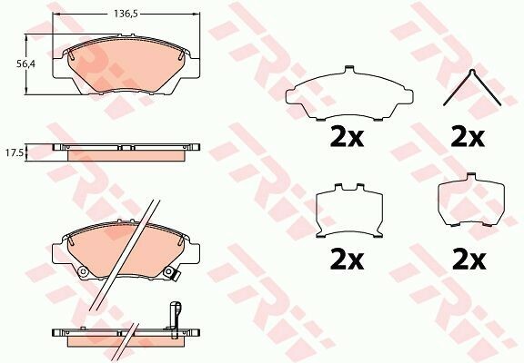 Kit pastiglie freno TRW GDB3643 asse anteriore