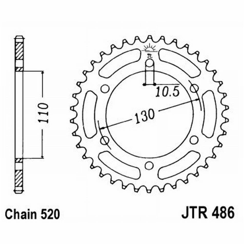 CORONA DI TRASMISSIONE ACCIAIO JT SPROCKETS 45 DENTI JTR486.45
