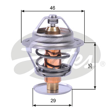 GATES TH10489G1 THERMOSTAT Citroen AX (03.1987->) 1,0 - 30Kw 40Cv (C3A)