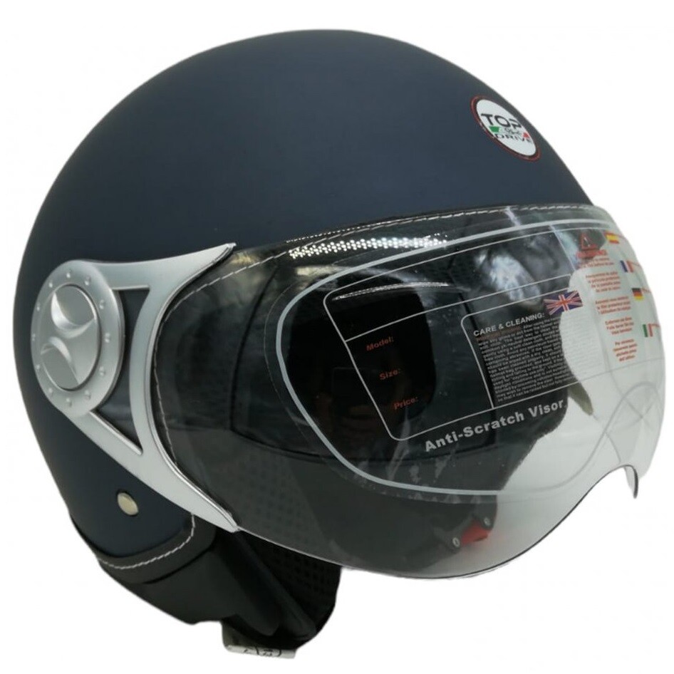 CASCO JET SIRIO MATT MOTO SCOOTER OMOLOGATO ECE VISIERA REMOVIBILE (BLU tg.S)