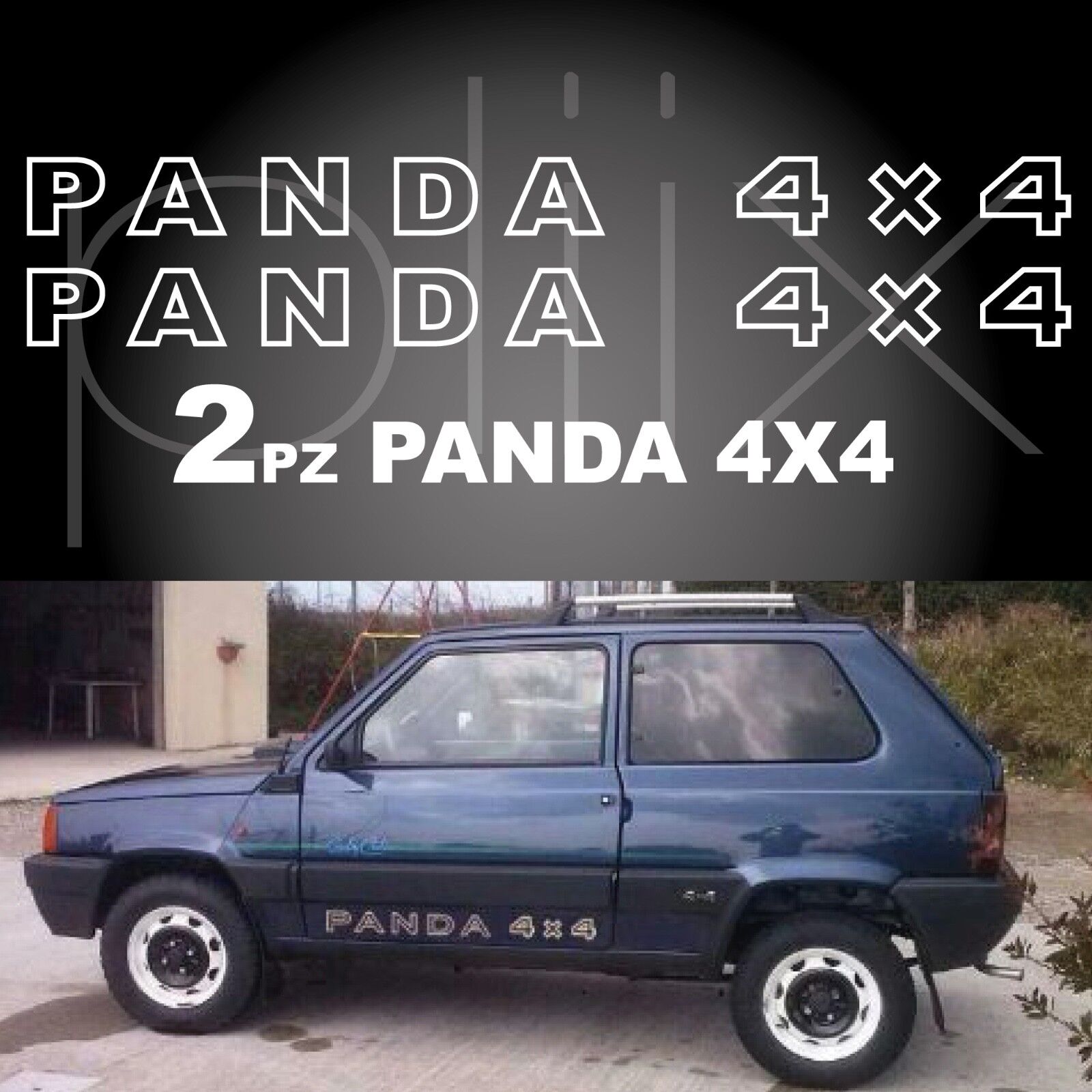 Panda 4x4 adesivo stickers tuning logo fiat stemma sisley fuoristrada