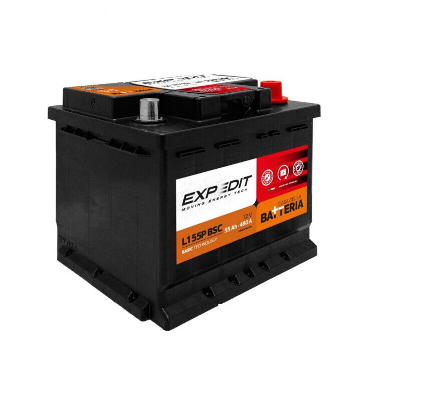 BATTERIA AUTO 55Ah LA CASA DELLA BATTERIA L1 55P (DX) SPUNTO 480A = FIAMM VARTA