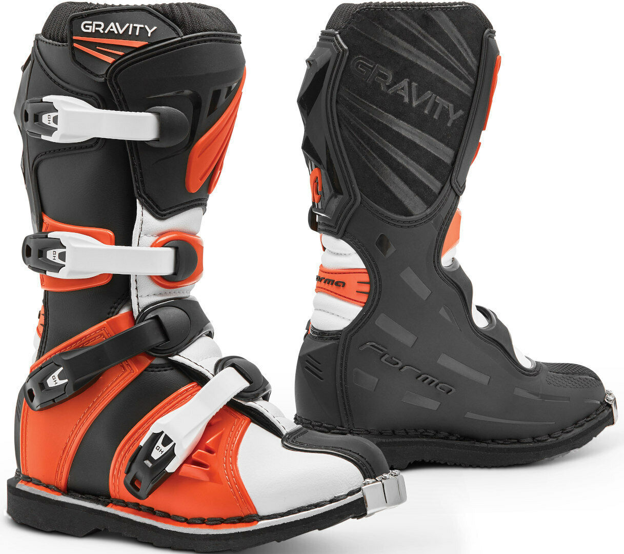 STIVALI BAMBINO JUNIOR MOTO CROSS ENDURO FORMA GRAVITY NERO ARANCIONE TG 36
