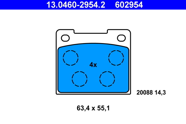 SERIE PASTIGLIE FRENO 602954 13.0460-2954 KIT PASTICCHE FRENI