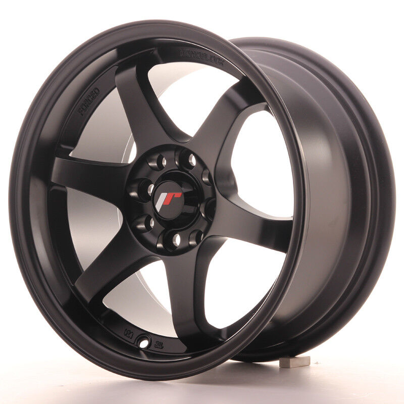 Un Cerchio in Lega Japan Racing JR3 15" x 8" ET25 4x100/108 Nero Opaco