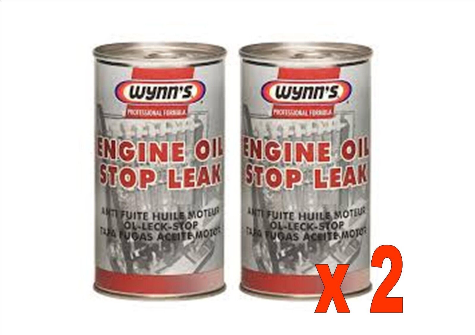 N. 2 flaconi WYNN'S  ENGINE OIL STOP LEAK 325 ML.