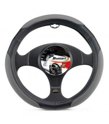 COPRIVOLANTE "ORION" NERO SIMIL PELLE 37/39 CM CON IMPUGNATURE GRIGIE