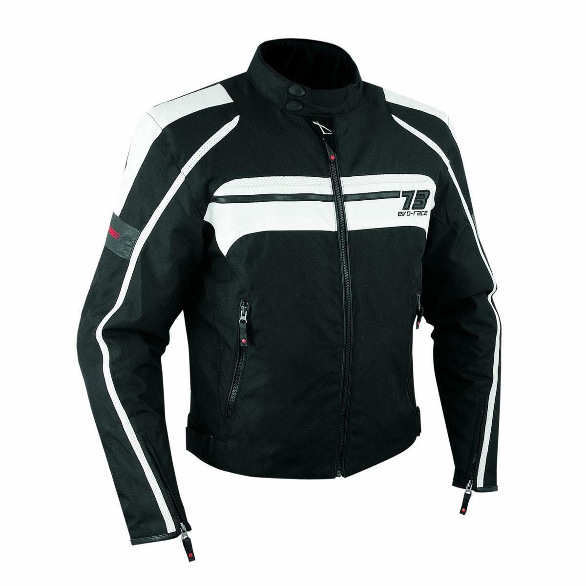 Motorcycle Motorbike Waterproof Textile Thermal Jacket CE Armoured White XXL