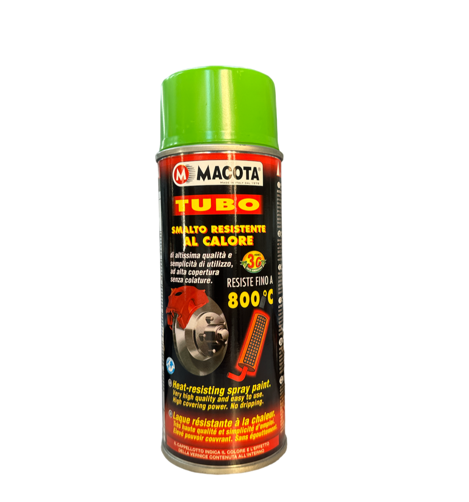 MACOTA Vernice Spray VERDE Pinze Freno Marmitte Tuning Tubo ALTA TEMPERATURA