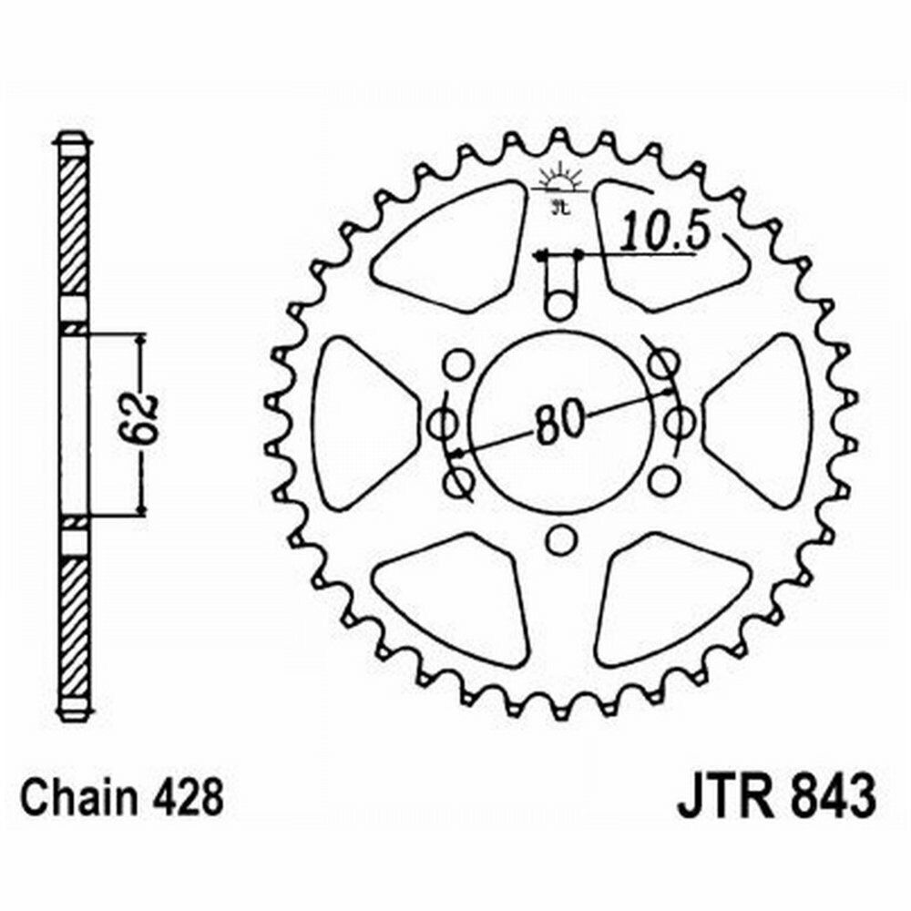 CORONA DI TRASMISSIONE ACCIAIO JT SPROCKETS 49 DENTI JTR843.49