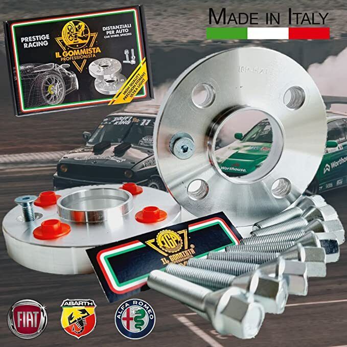 IGP 2 DISTANZIALI RUOTA 20mm 4x98 +16 BULLONI x FIAT 500 PANDA PUNTO STILO DOBLO
