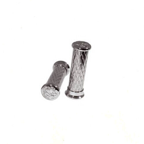 Lock-On Handlebar Motorcycle Motorbike Metal Universal Handle Grips Chrome