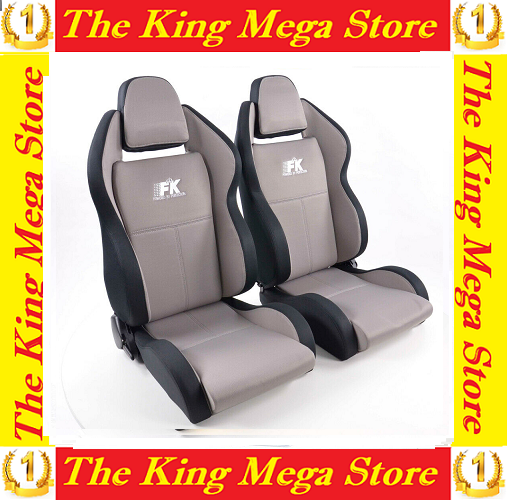 FK COPPIA SEDILI SPORTIVI 4250414638085 RECLINABILI GRIGIO/NERI TESSUTO UNIVER