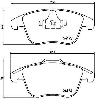 BREMBO P 24 076X Kit pastiglie freno per VOLVO S60 II (134), S60 II Cross Countr