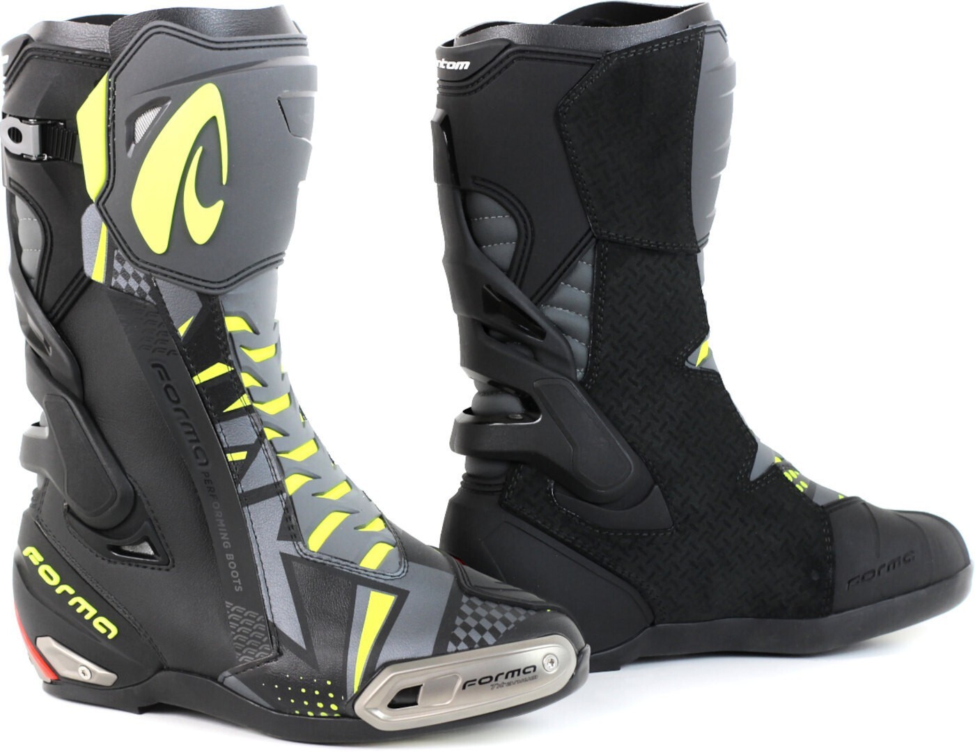 STIVALI BOOTS MOTO SPORT RACING FORMA PHANTOM NERO GRIGIO GIALLO FLUO TG 45
