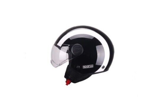 CASCO DEMI-JET VISIERA ELICOTTERISTA SPARCO - SP601 NERO BIANCO TAGLIA XS