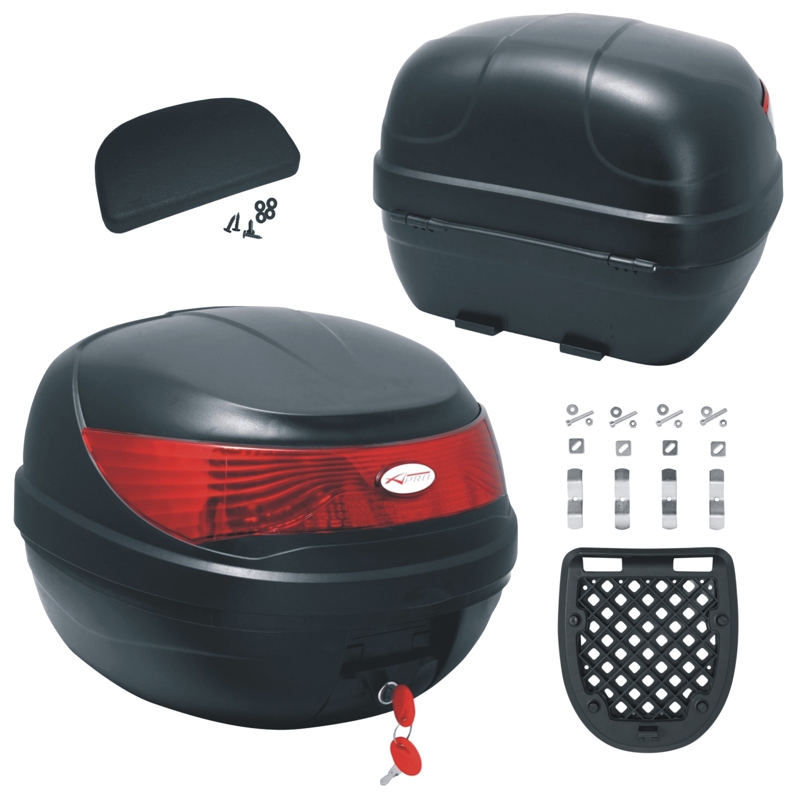 Motorcycle Scooter Top Box Tail Helmet box Luggage backrest
