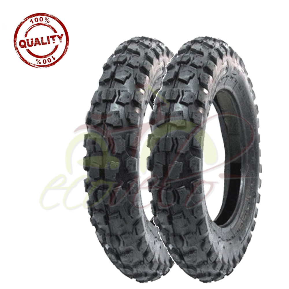 2 PNEUMATICI CROSS 100 / 90 - 10 PIAGGIO APE 50 TASSELLATO 6PR GOMME COPERTONI