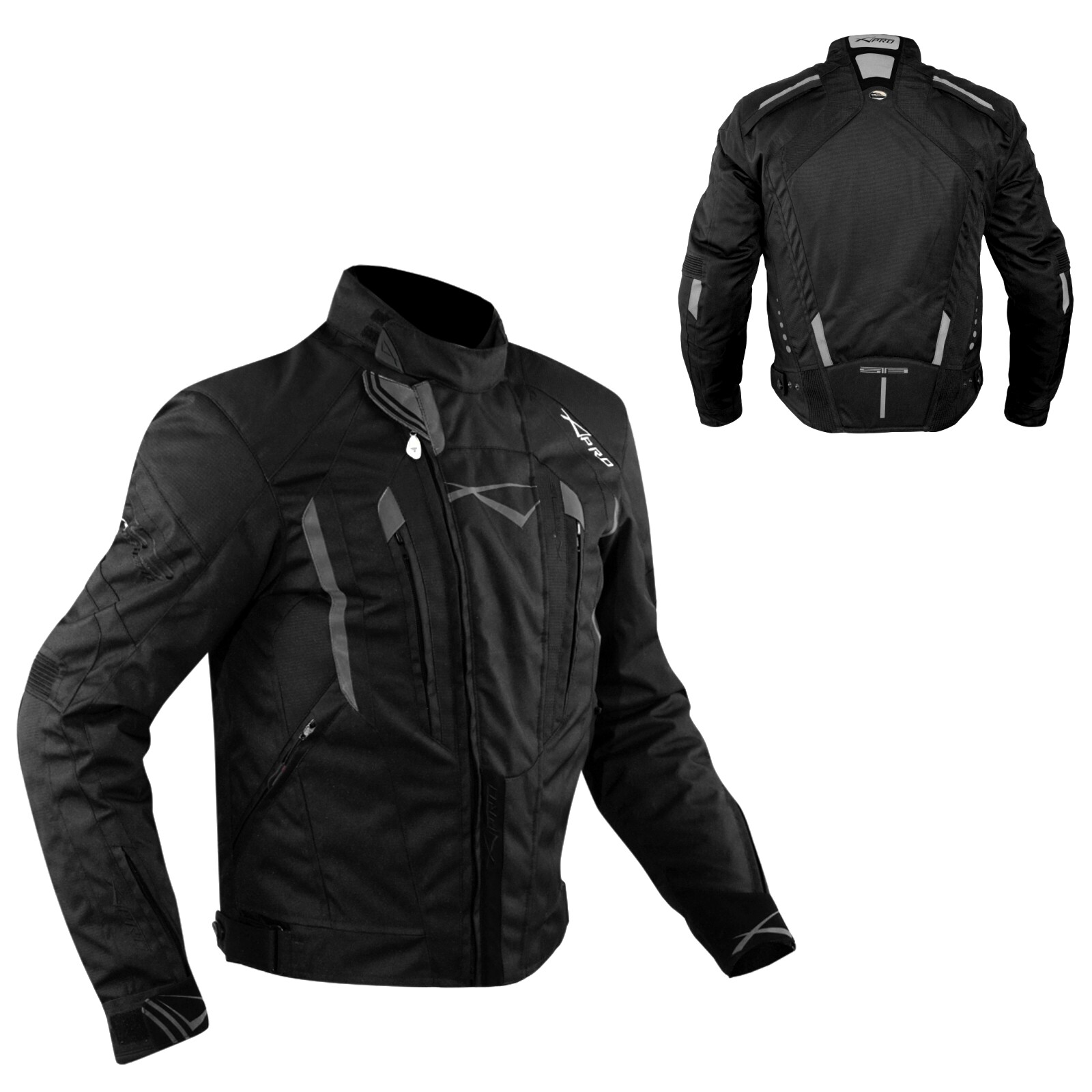Motorbike Motorcycle Waterproof CE Armours Textile Thermal Tex Jacket  Black M