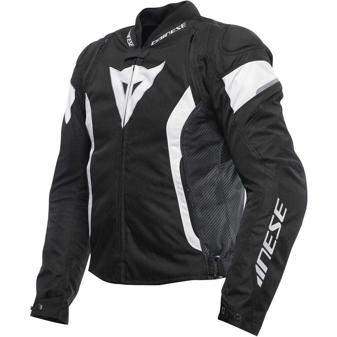 GIACCA JACKET MOTO DAINESE AVRO 5 TEX BLACK WHITE INTERNO STACCABILE TG 50
