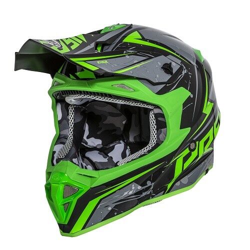 CASCO HELMET CROSS ENDURO EXIGE QX7 NERO VERDE PREMIER SIZE L