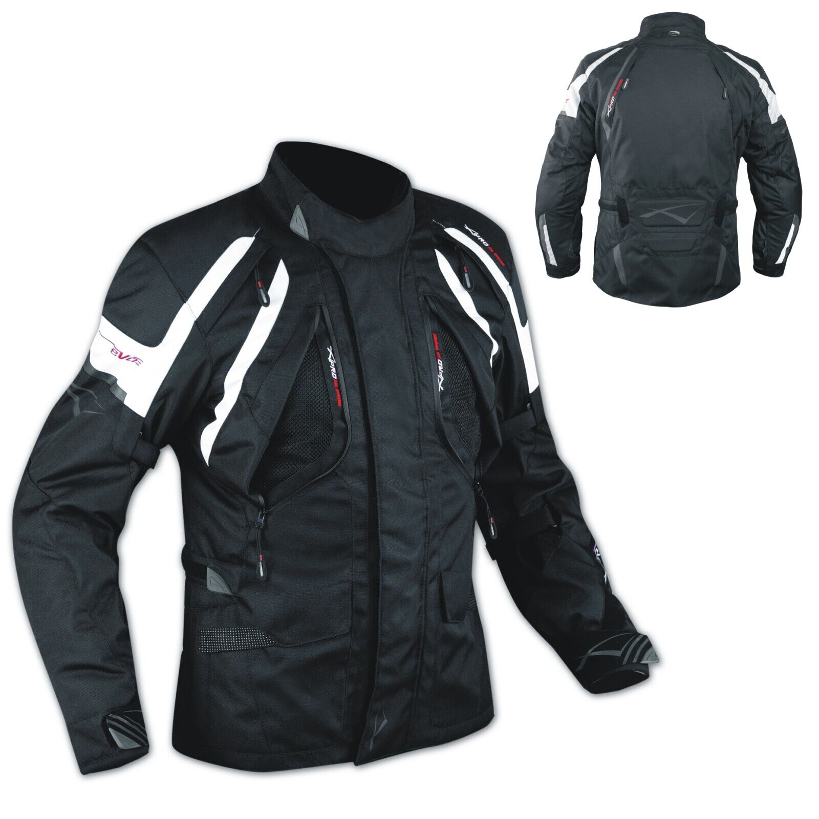 Jacket CE Armored Quality Waterproof Motorbike Motorcycle Thermal  White S