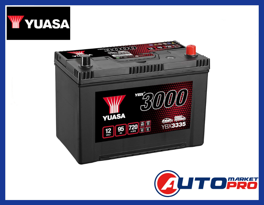 YUASA YBX3335 BATTERIA PER AUTO SMF 95 Ah 720A 12V SERIE YBX3000 POLO DESTRO
