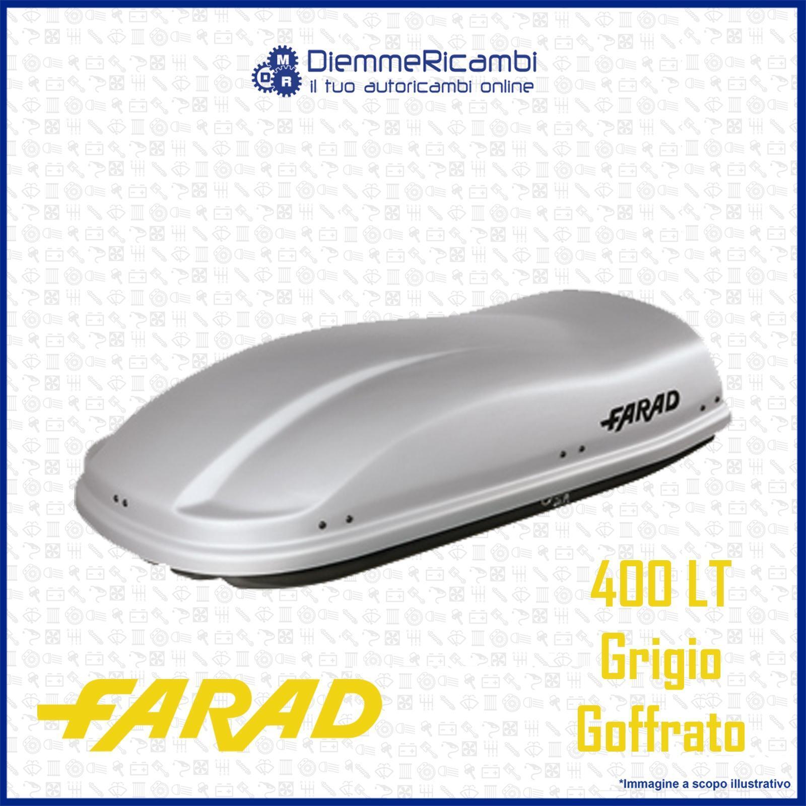 BOX AUTO PORTATUTTO DA TETTO UNIVERSALE FARAD F3 MARLIN 400 LT - GRIGIO GOFFRATO