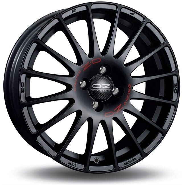 CERCHI IN LEGA OZ SUPERTURISMO GT MATT BLACK RED LETTERING 7x18 4x100,00 ET39