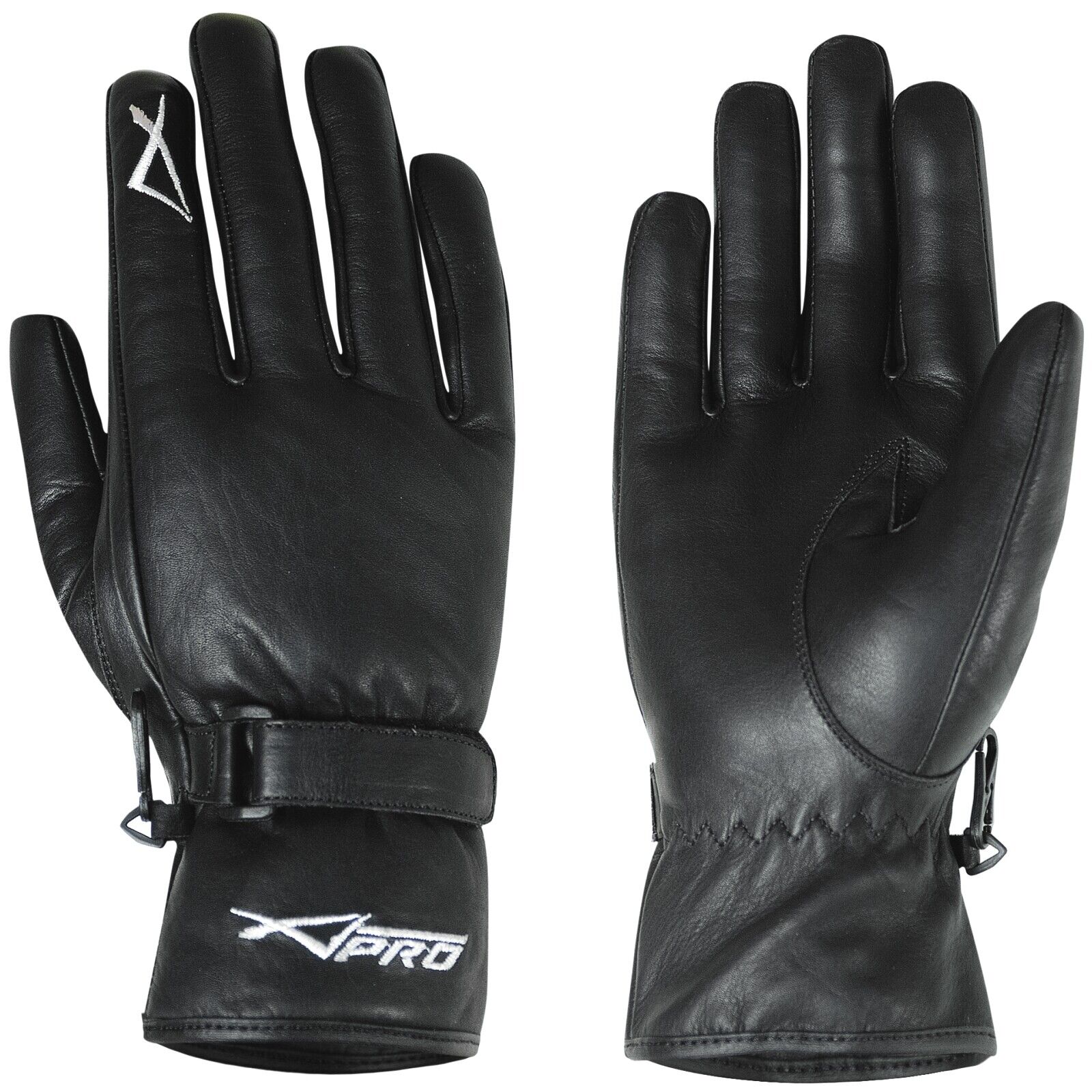 Motorbike Motorcycle Mens Black Soft Genuine Leather Driving Gloves Black XL