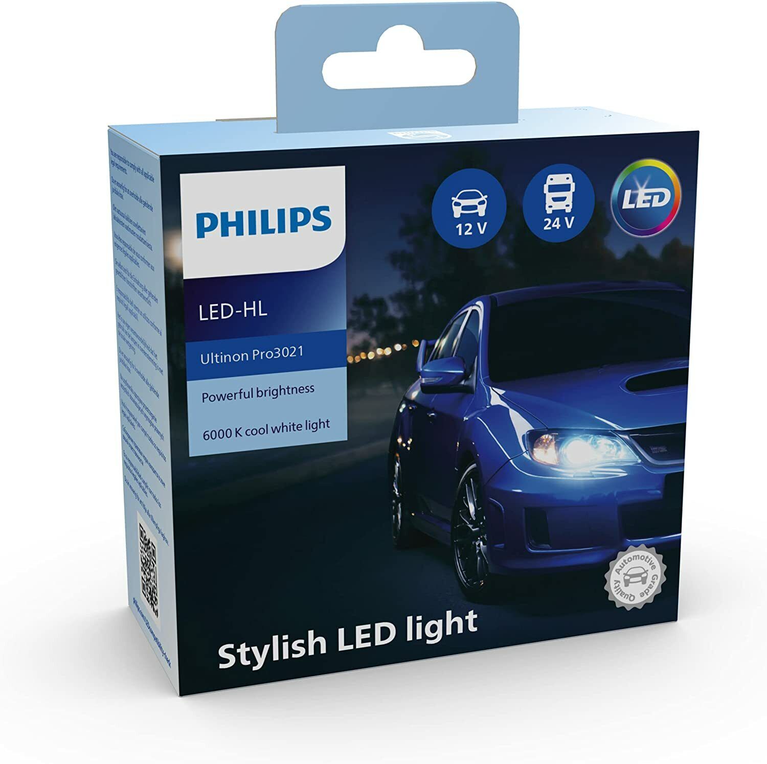 Philips Ultinon Pro3021 H4 LED lampadina fari auto luce bianca fredda 6000K