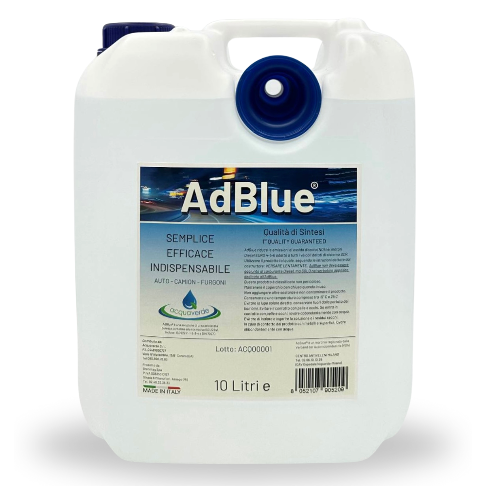Acquaverde ADBLUE ADDITIVO VEICOLI DIESEL EURO 4-5-6 TECNOLOGIA SCRV - 10 LITRI