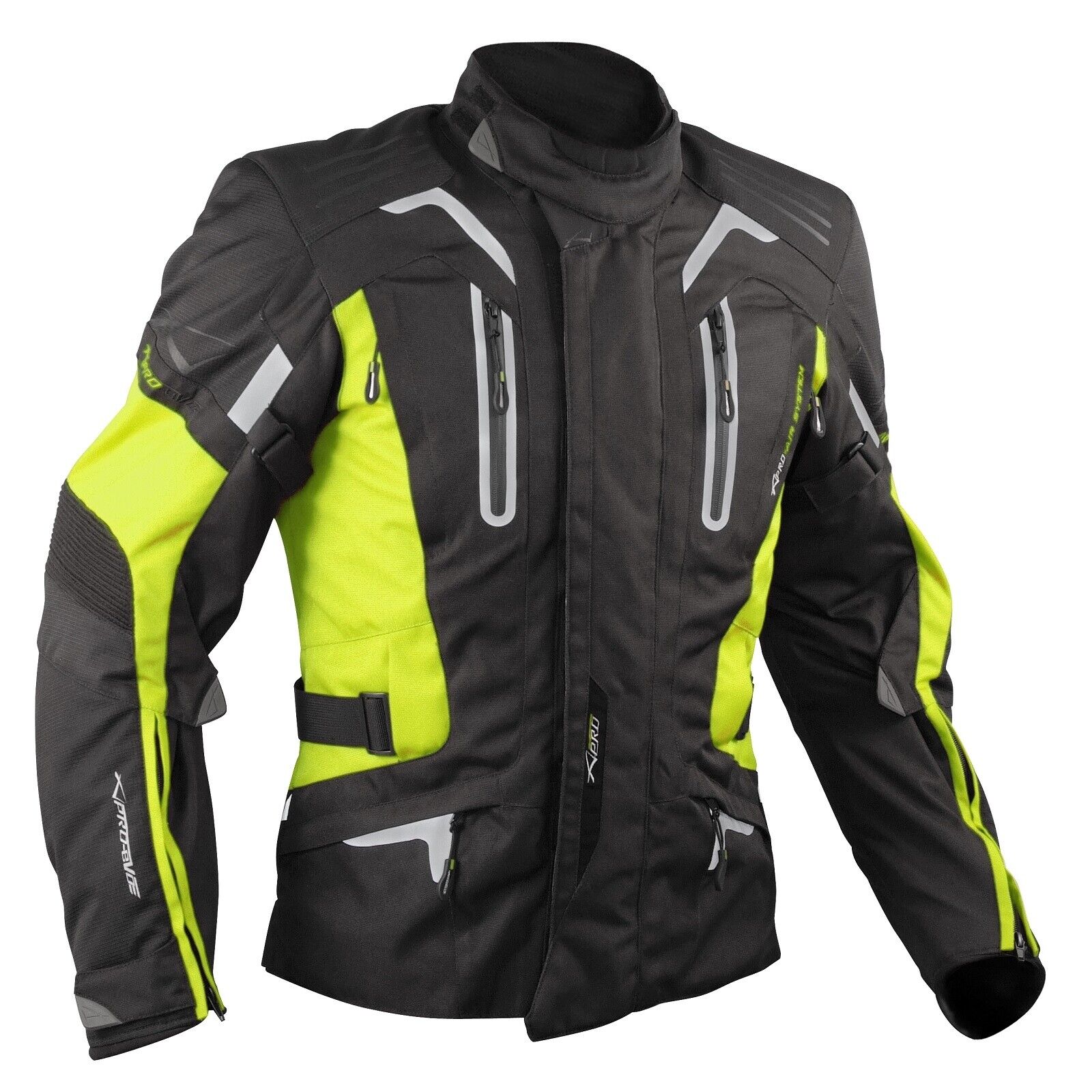 Motorbike Motorcycle CE Armours Warterproof Textile Jacket Thermal Fluo L