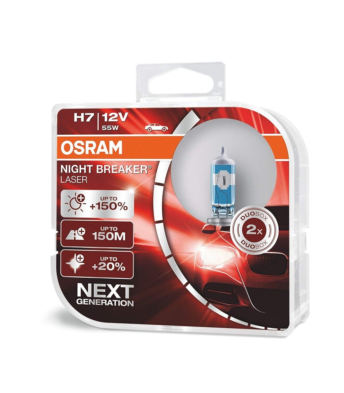 LAMPADE H7 Night Breaker Laser+130% duo box Marca: OSRAM 64210NBL