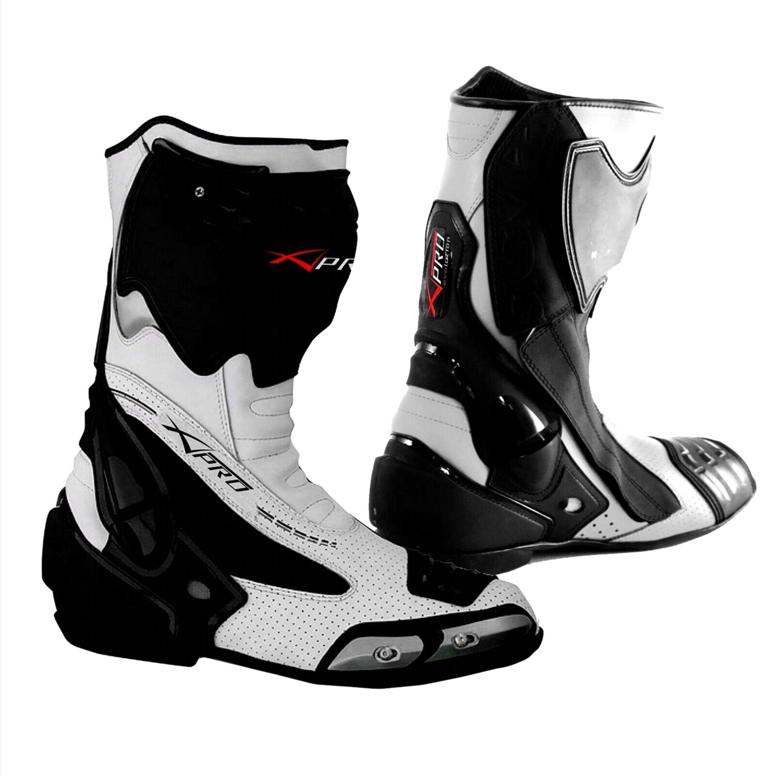 Racing Sport Track Boots Road runner Performance Mototcycle Motorbike  White 44