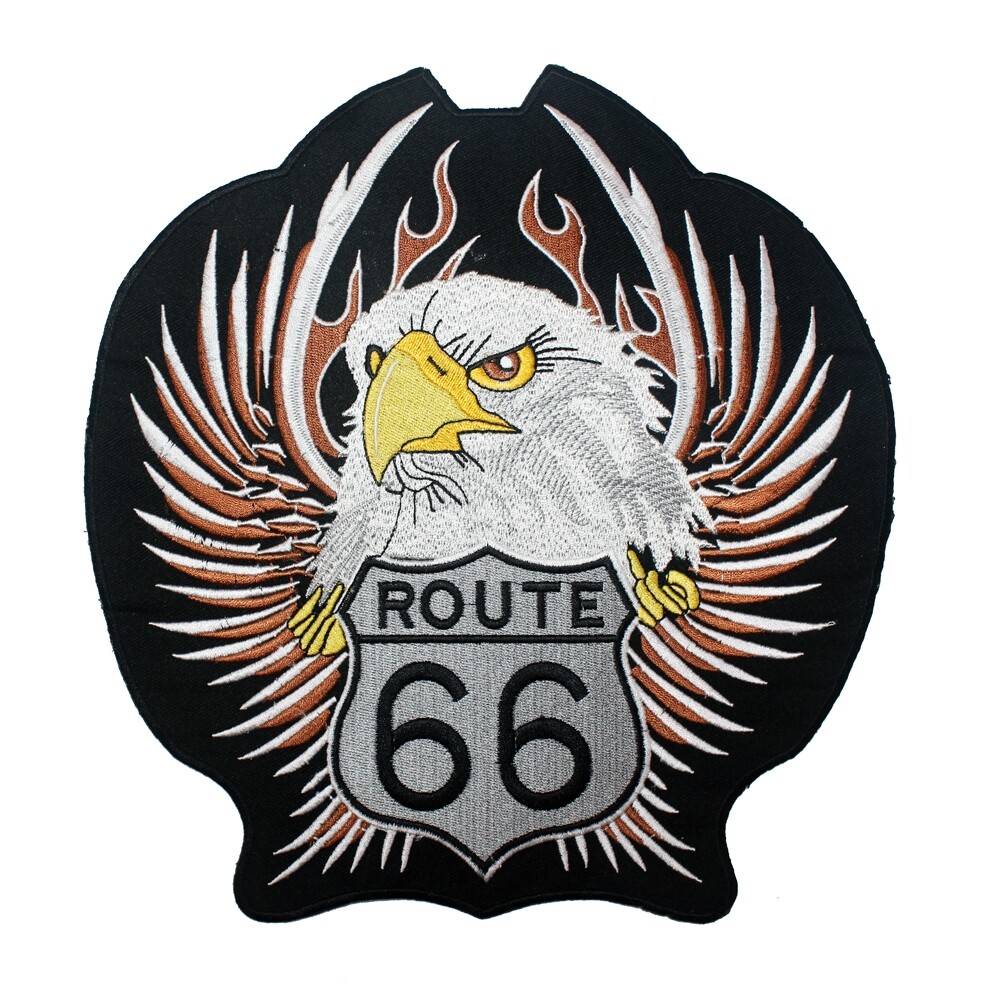 Patch Iron-on Embroidered Route 66 Motorcycle Clothing Biker Gilet Jacket