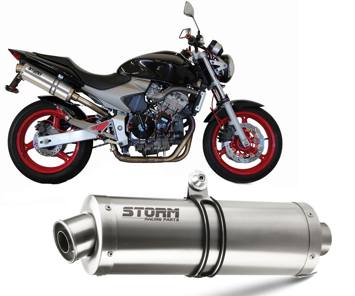 Terminale Scarico Storm by Mivv Oval acciaio per Honda Hornet 600 2003 > 2006