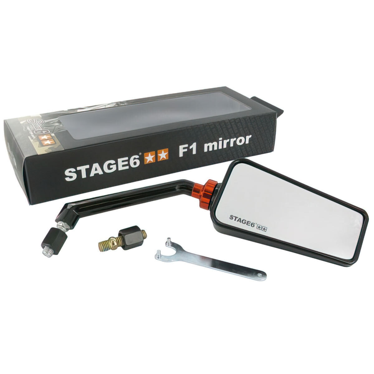 SPECCHIETTO UNIVERSALE DESTRO STAGE6 F1 FILETTATURA M8 NERO
