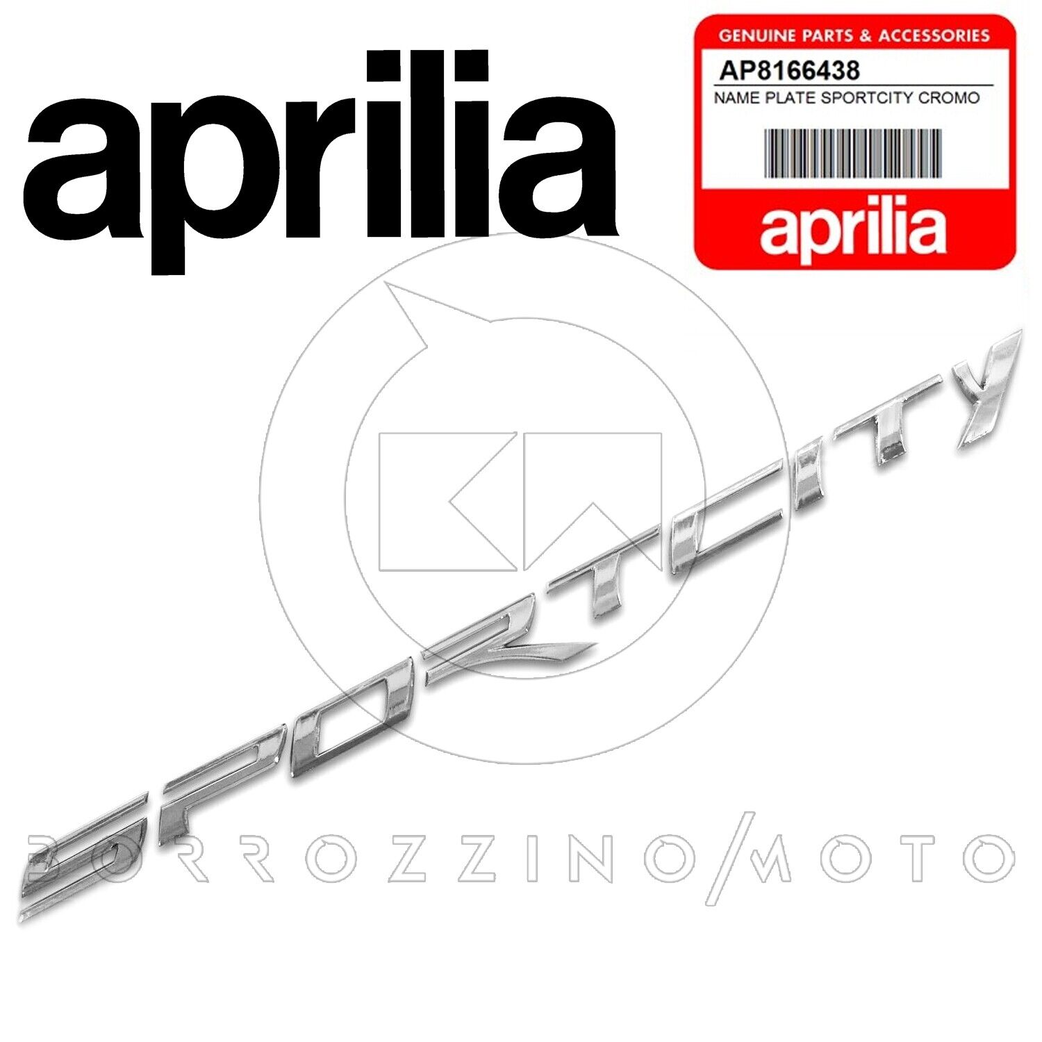 TARGHETTA SCRITTA LATERALE "SPORTCITY" ORIGINALE APRILIA SPORTCITY 125 200 250