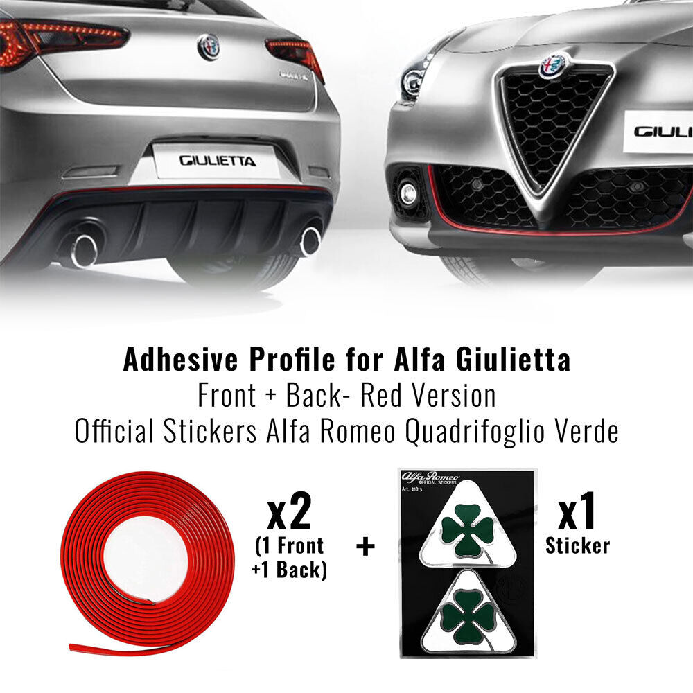 Profilo Rosso Adesivo Full + Quadrifoglio Verde per Alfa Romeo Giulietta
